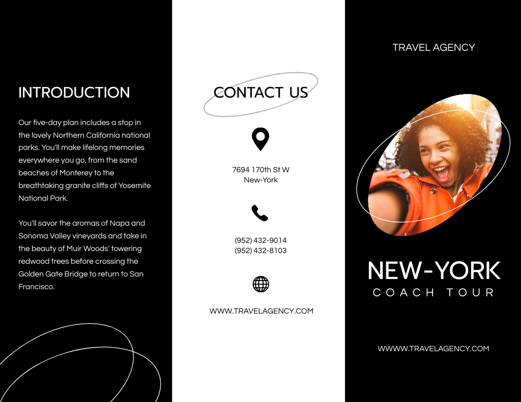 Designvorlage Exciting Destinations On Coach Tour Ad für Brochure 8.5x11in
