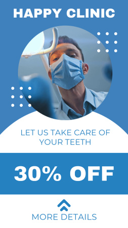 Discount Offer on Services in Dental Clinic Instagram Video Story Design Template