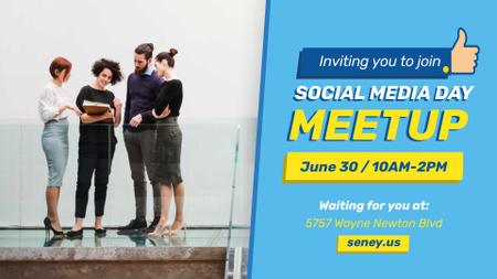 Ontwerpsjabloon van FB event cover van Social Media Day Meetup Collega's Team