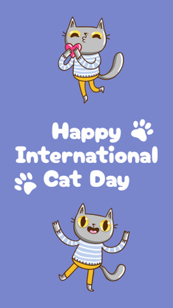 a macskák nemzetközi napjának bejelentése Instagram Story tervezősablon