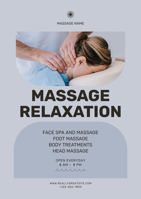 Masseur Doing Neck Massage for Woman Poster Πρότυπο σχεδίασης