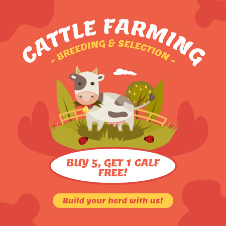 Template di design Servizi di allevamento e selezione per allevamenti bovini Instagram AD