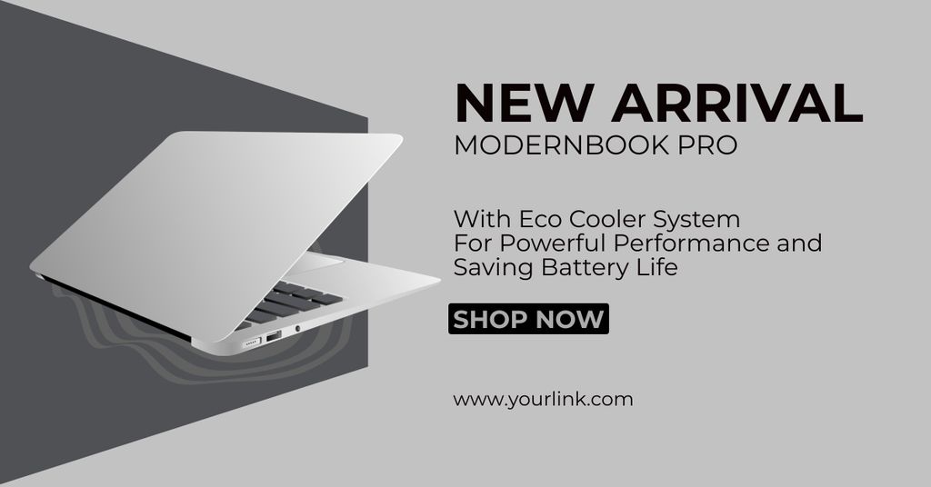 New Arrival New Modern Laptop Models Facebook AD Design Template