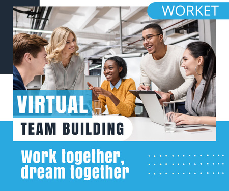 Phrase about Teamwork with Coworkers Facebook Design Template
