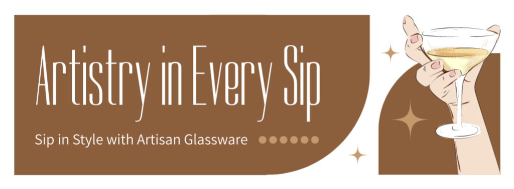 Ontwerpsjabloon van Facebook cover van Artisan Glassware Offer on Brown