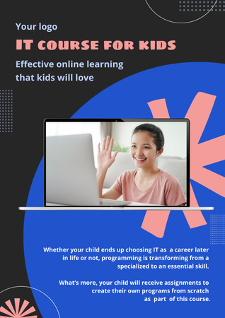 Programming Courses for Kids Ad Poster Design Template