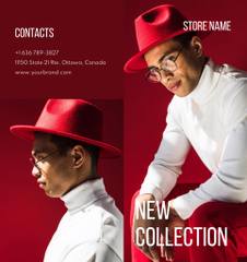 Fashion Ad with Stylish Man in Red Hat