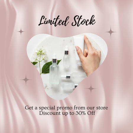 Limited Offer on Cosmetic Skincare Products Instagram tervezősablon