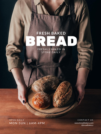 Platilla de diseño Baking Fresh Bread Announcement Poster US