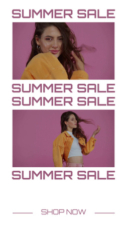 Summer Fashion Sale Announcement Instagram Video Story Modelo de Design