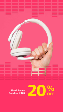 Special Sale with Man holding Headphones Instagram Video Story Design Template