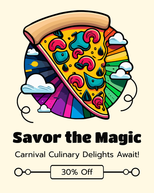 Designvorlage Carnival Culinary Treats At Reduced Price Offer für Instagram Post Vertical