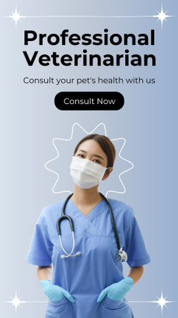 Offer of Professional Veterinary Clinic Services Instagram Story Design Template