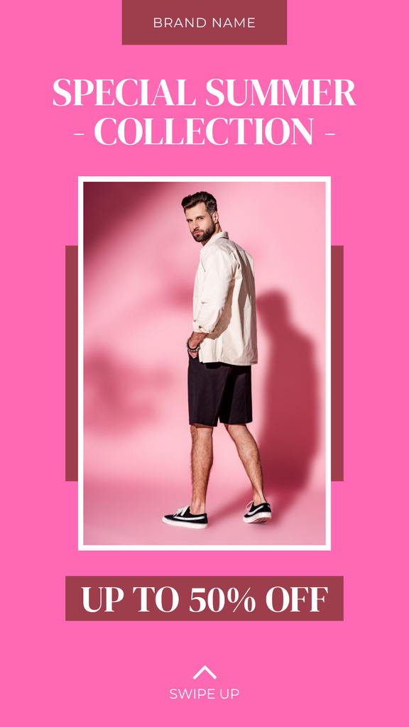 Plantilla de diseño de Special Summer Collection for Men Instagram Story 