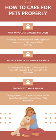 Modèle de visuel How to Care about Pets Properly - Infographic