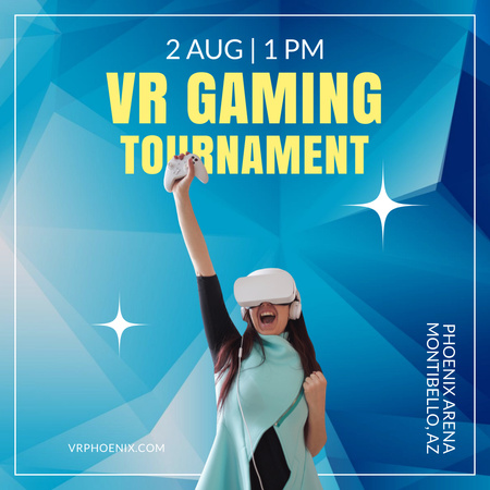 Torneio de jogos VR Instagram AD Modelo de Design