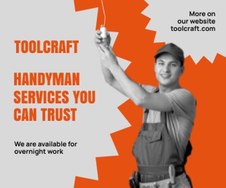 Handyman Services Offer Large Rectangle Modelo de Design