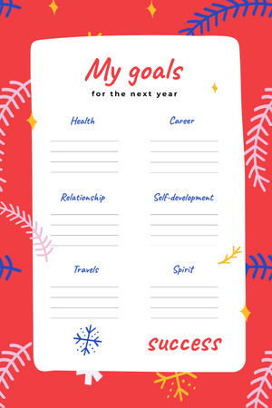 Seznam mých cílů a novoročních předsevzetí Pinterest Šablona návrhu