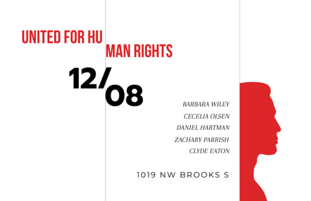 Platilla de diseño Announcement Gathering Spotlighting Human Rights Flyer 5.5x8.5in Horizontal