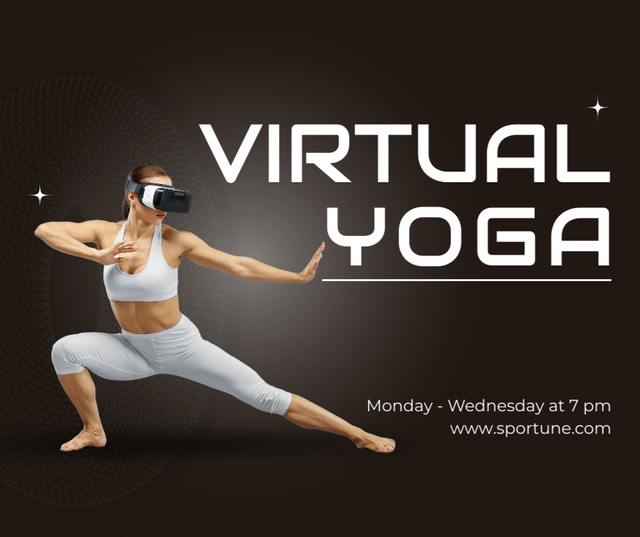 Plantilla de diseño de Virtual Reality Yoga,facebook post Facebook 