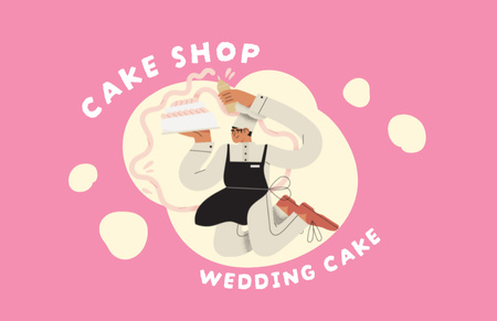 Modèle de visuel Offre de boutique de gâteaux de mariage - Business Card 85x55mm