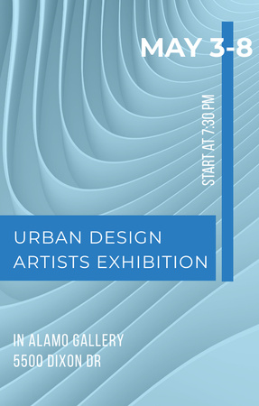Urban design Artists Exhibition ad Invitation 4.6x7.2in Design Template
