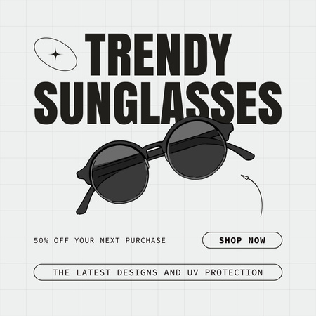 Modèle de visuel Offrez des lunettes de soleil de marque à moitié prix - Instagram