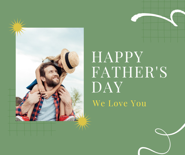 Father's day greeting Facebookデザインテンプレート