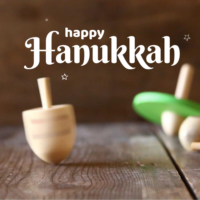 Happy Hanukkah dreidel Animated Post Design Template