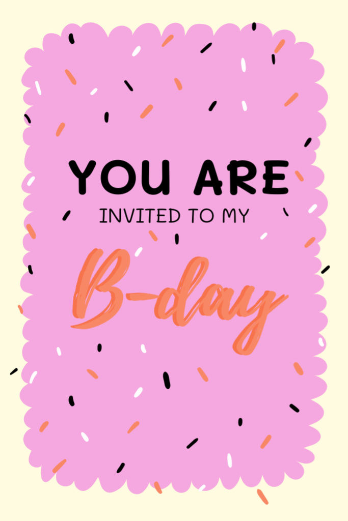 Birthday Party Celebration Announcement Invitation 6x9in Design Template