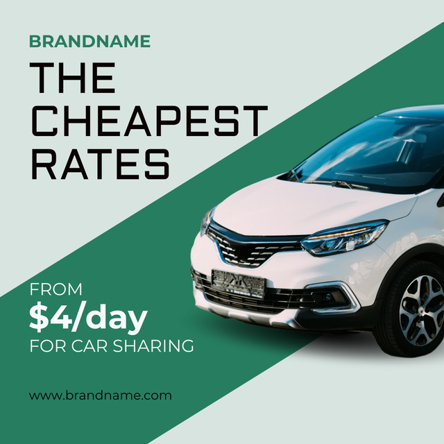 The Cheapest Rates On Rental Cars Instagram Design Template