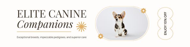 Elite Canine Companions with Nice Discount Twitter – шаблон для дизайна