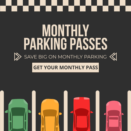 Monthly Parking Pass Purchase Offer Instagram AD Design Template