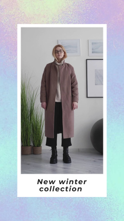 Designvorlage Winter Fashion Collection Ad für Instagram Video Story