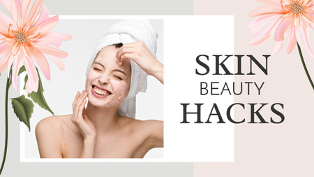 Smiling Woman with clean Skin Youtube Thumbnail Design Template