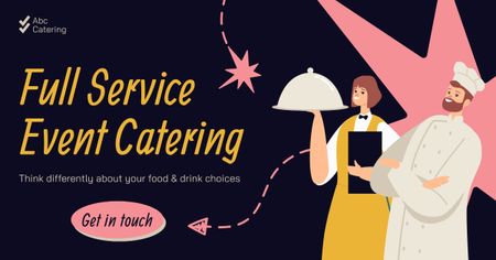 Anúncio de serviço completo de catering para eventos Facebook AD Modelo de Design