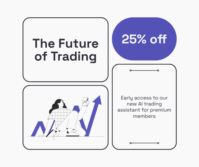 Discount on New Stock Trading Assistant for Premium Members Facebook Design Template