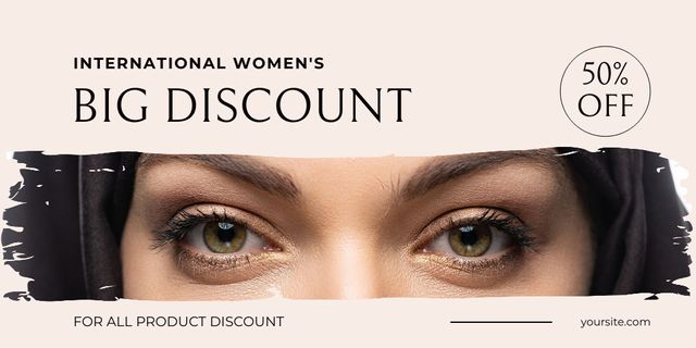 Modèle de visuel Offer of Big Discount on International Women's Day - Twitter