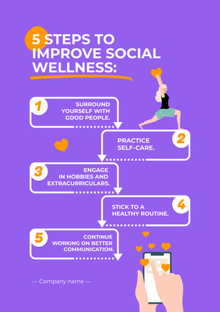 Tips for Improving Social Wellness Poster tervezősablon