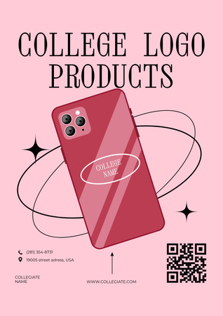 Wonderful College Merch And Products Stickers Offer Poster Design Template