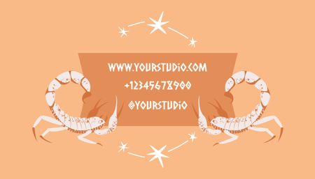 Scorpions Illustration And Tattoo Studio Offer Business Card US Design Template