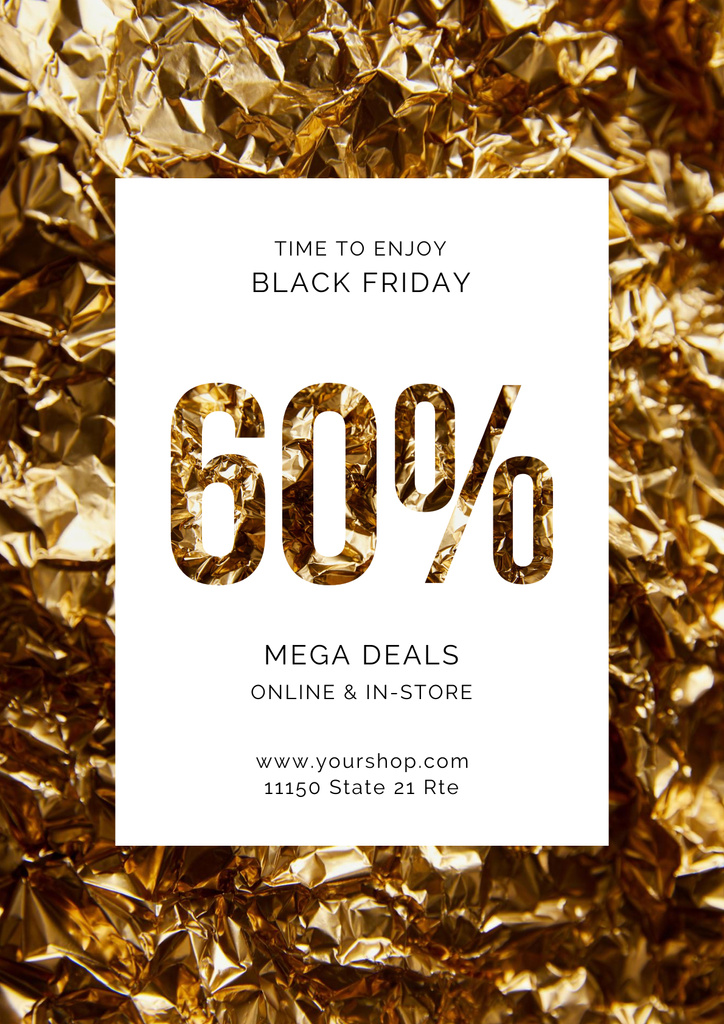 Black Friday Deal on Golden Foil Poster Design Template