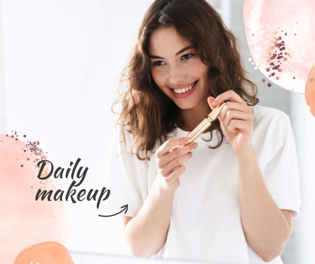 Designvorlage Daily makeup tutorial für Facebook