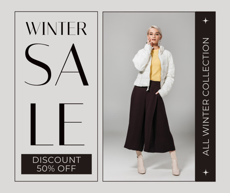 Offer Discounts on Entire Winter Collection Facebook Design Template