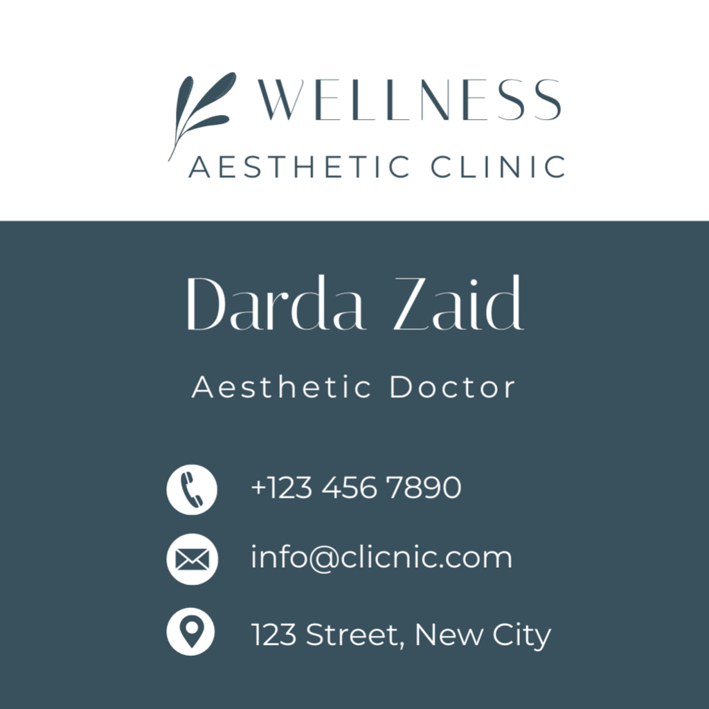 Aesthetic Doctor Contact Information And Service Offer Square 65x65mm Design Template