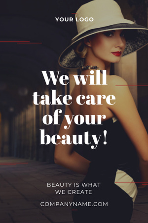 Modèle de visuel Beauty Services Ad with Fashionable Woman - Invitation 6x9in