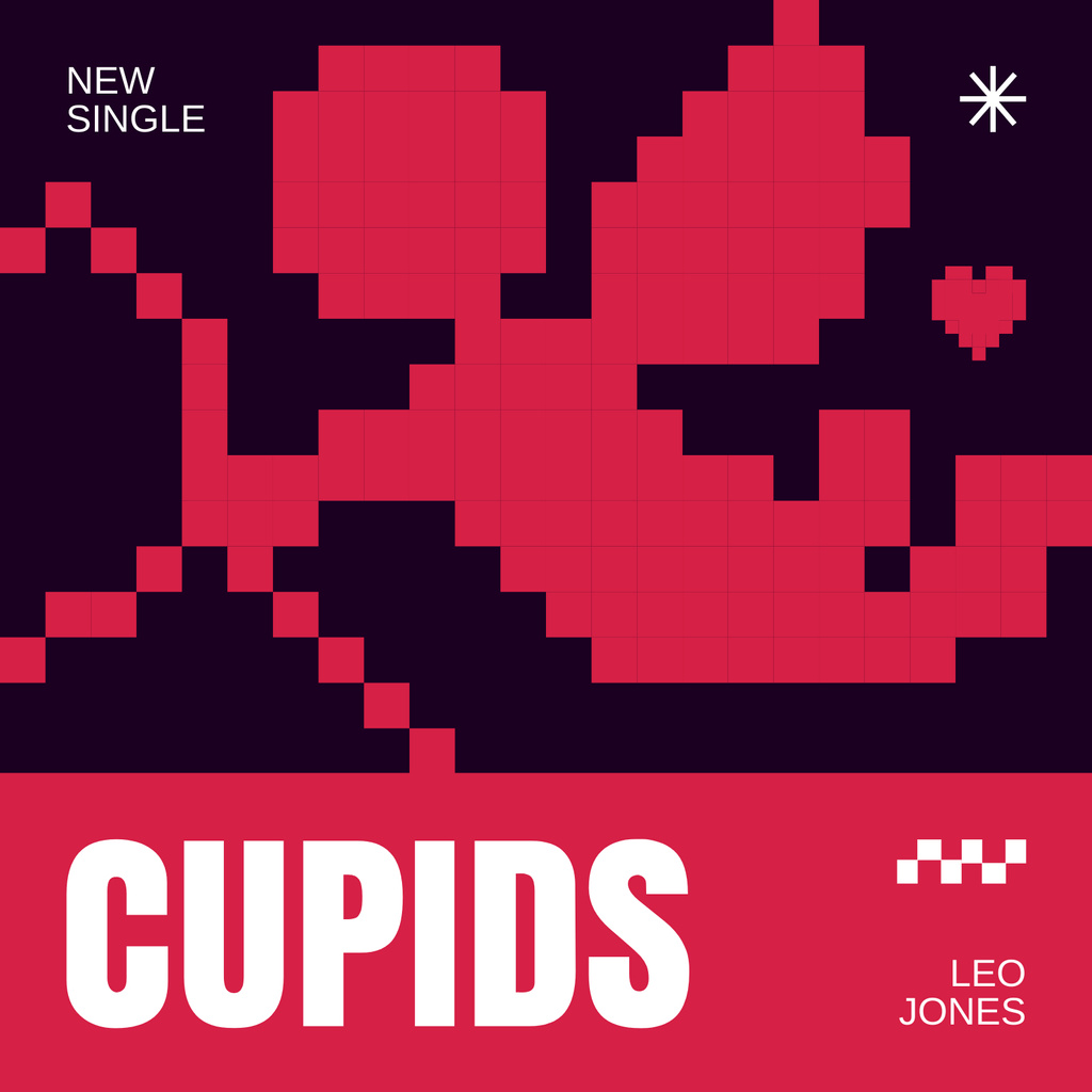 Designvorlage Cupid And New Single For Valentine's Day für Album Cover