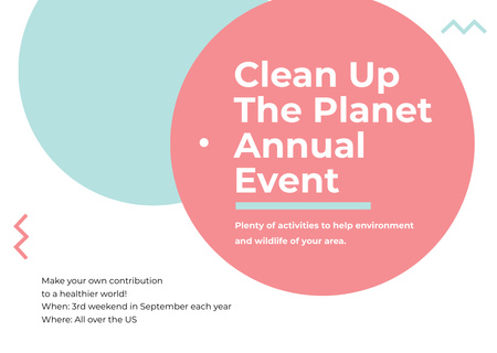 Ecological Event Simple Circles Frame Postcard Design Template