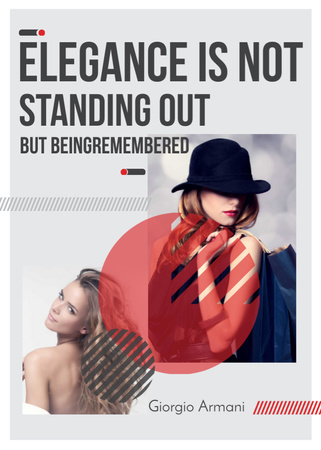 Template di design Shopping Quote Stylish Woman in Hat Flayer