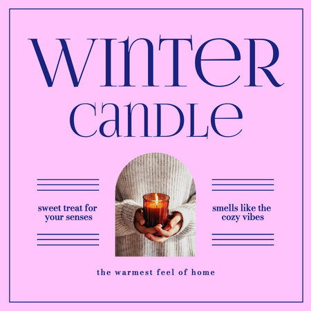 Winter Inspiration with Girl holding Candle Instagram AD – шаблон для дизайну